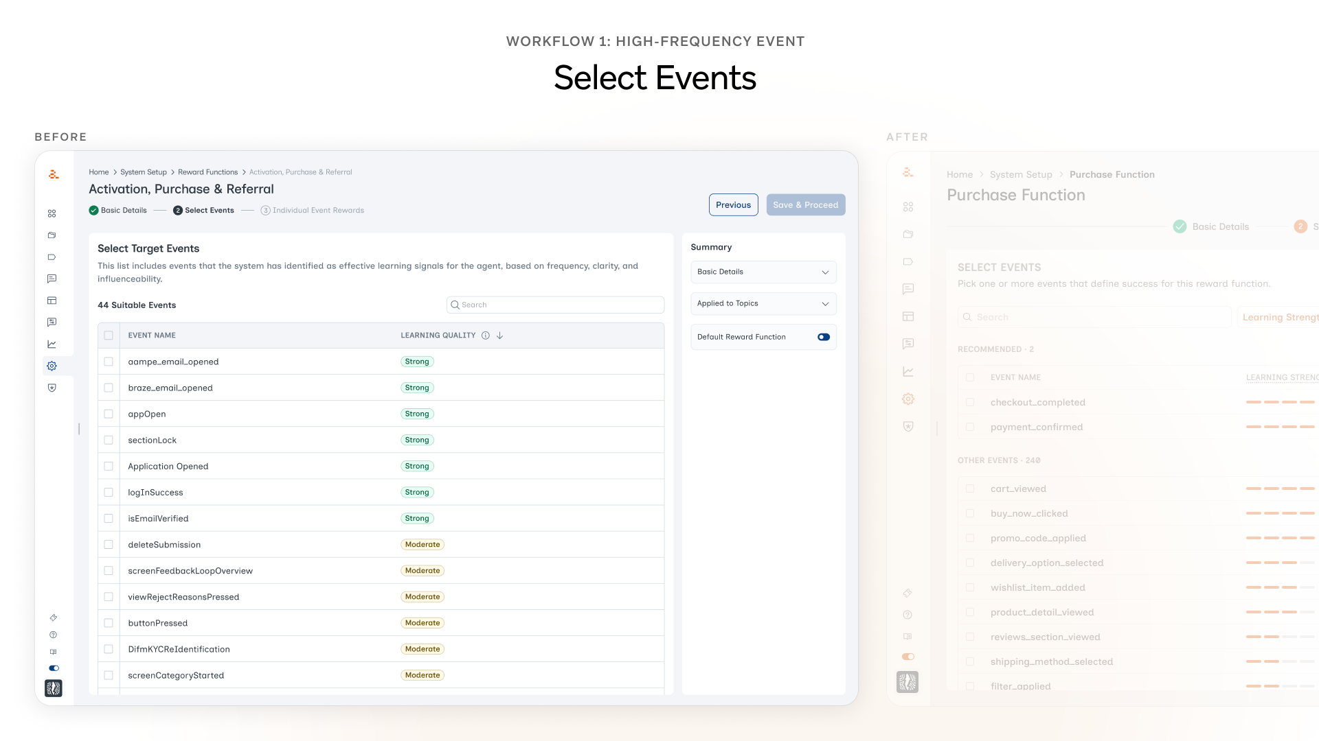 Workflow 1 Select Events Before/After
